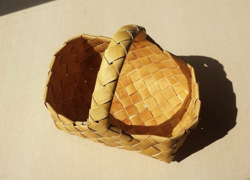 Hand-crafted Siberian Birch Bark basket 