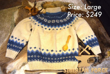 Siberian hand knitted 100% wool sweater